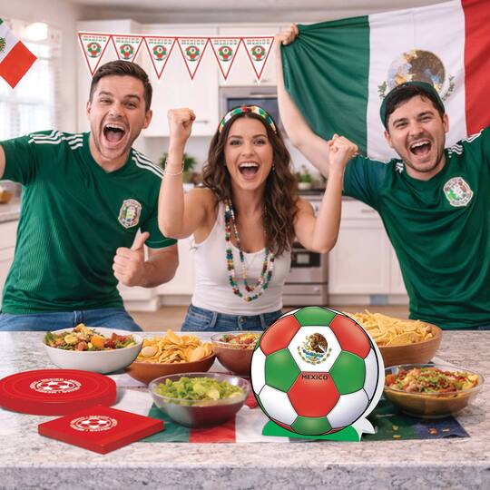 9.25" Mexico 3D Soccer Ball Centerpieces, 2ct.